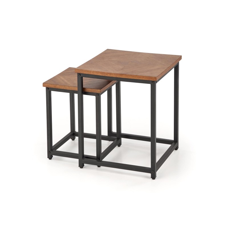 ELZA zestaw 2 ław, orzechowy / czarny