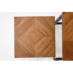 ELZA zestaw 2 ław, orzechowy / czarny ELZA zestaw 2 ław, orzechowy / czarny