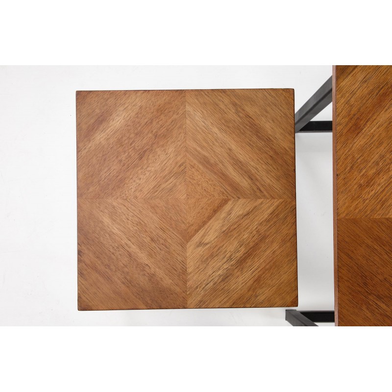 ELZA zestaw 2 ław, orzechowy / czarny