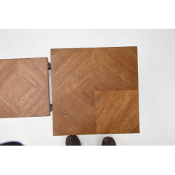 ELZA zestaw 2 ław, orzechowy / czarny ELZA zestaw 2 ław, orzechowy / czarny