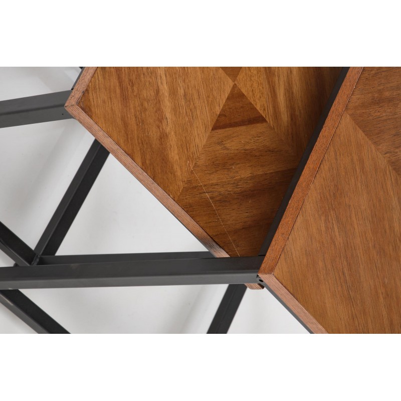 ELZA zestaw 2 ław, orzechowy / czarny