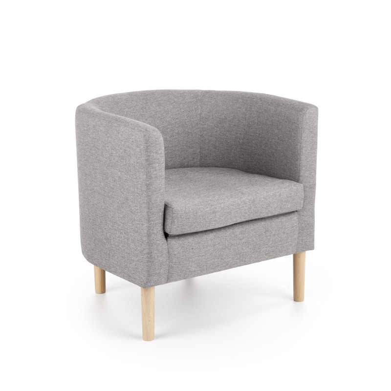 Minimalistyczny fotel wypoczynkowy Vesper 2 szary/naturalny