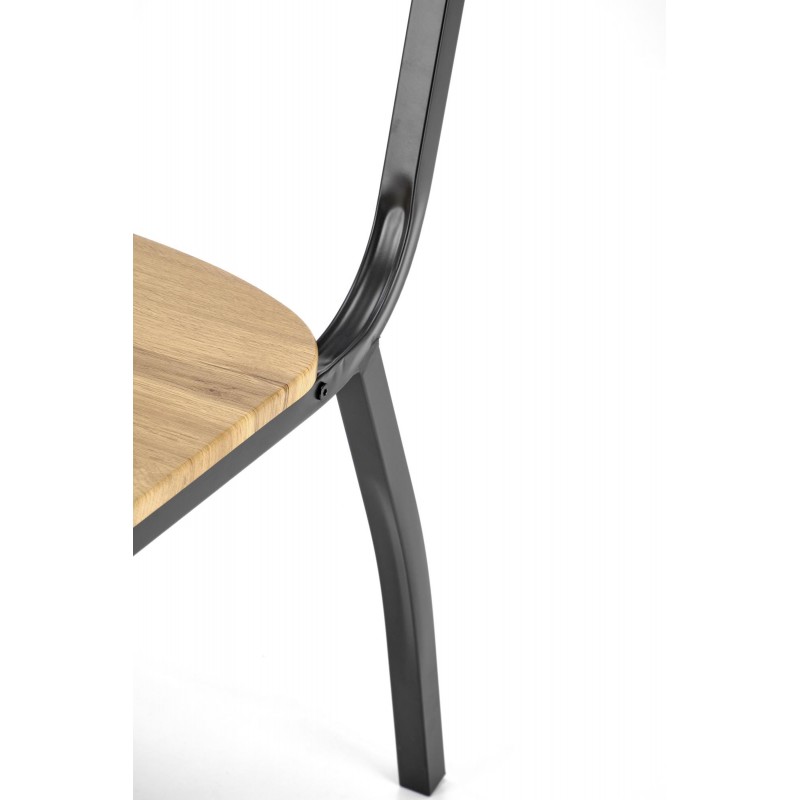 MILTON zestaw stół + 4 krzesła, naturalny / czarny