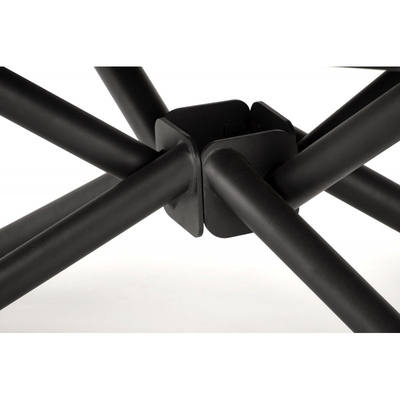 VITORINO stół rozkładany, blat - czarny marmurl, nogi - czarny