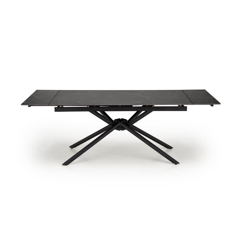 VITORINO stół rozkładany, blat - czarny marmurl, nogi - czarny