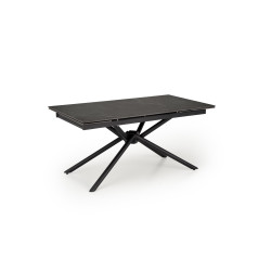 VITORINO stół rozkładany, blat - czarny marmurl, nogi - czarny