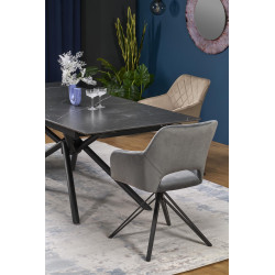 VITORINO stół rozkładany, blat - czarny marmurl, nogi - czarny VITORINO stół rozkładany, blat - czarny marmurl, nogi - czarny
