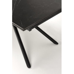 VITORINO stół rozkładany, blat - czarny marmurl, nogi - czarny VITORINO stół rozkładany, blat - czarny marmurl, nogi - czarny
