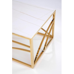 UNIVERSE 3 ława, biały marmur / złoty