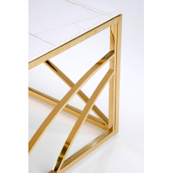 UNIVERSE 3 ława, biały marmur / złoty