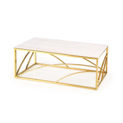 UNIVERSE 3 ława, biały marmur / złoty