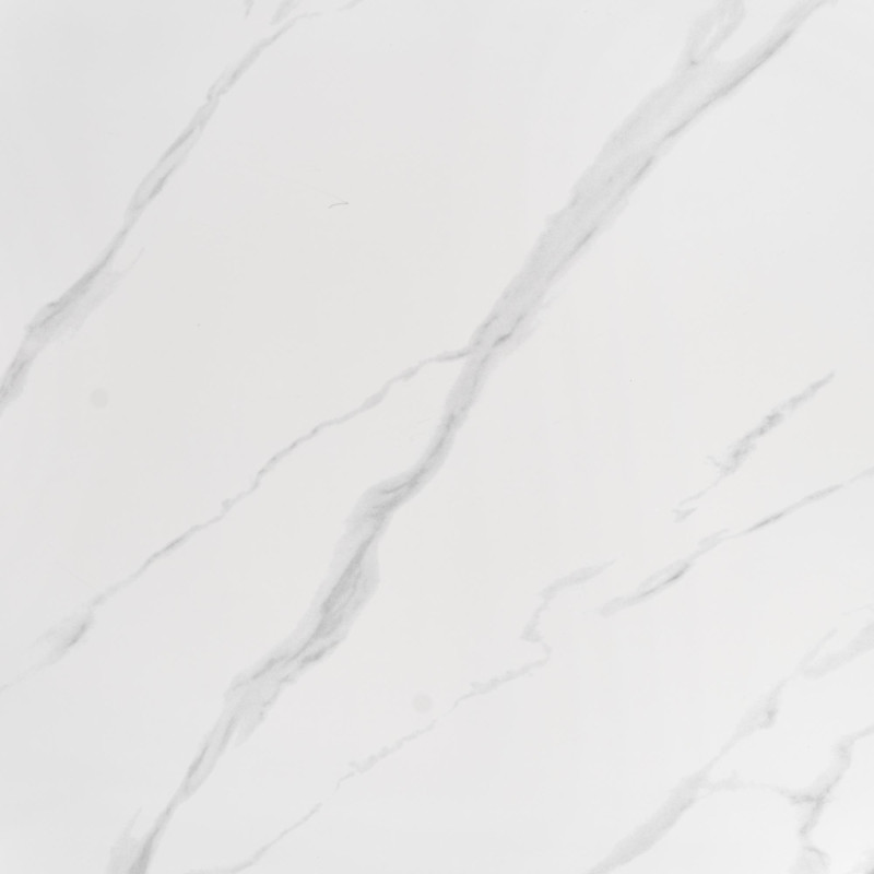 REGINALD stół okrągły blat - biały marmur, nogi - srebrny