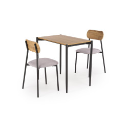 NANDO zestaw stół + 2 krzesła, naturalny / czarny NANDO zestaw stół + 2 krzesła, naturalny / czarny