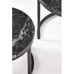 Oreo Zestaw Dwóch Ław Czarny Marmur / Czarny