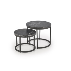 Oreo Zestaw Dwóch Ław Czarny Marmur / Czarny