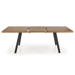 Berlin Stół Rozkładany 160/220 Cm, Blat - Orzechowy, Stelaż - Czarny Berlin Stół Rozkładany 160/220 Cm, Blat - Orzechowy, Stelaż - Czarny