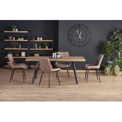 Berlin Stół Rozkładany 160/220 Cm, Blat - Orzechowy, Stelaż - Czarny Berlin Stół Rozkładany 160/220 Cm, Blat - Orzechowy, Stelaż - Czarny