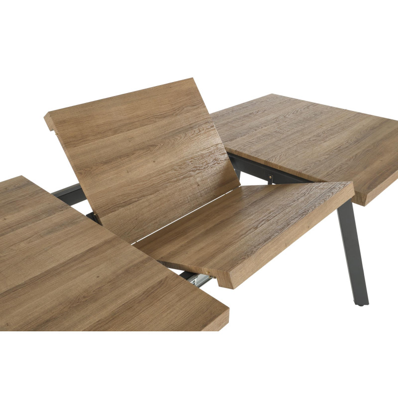 Berlin Stół Rozkładany 140-180 Cm, Blat - Orzechowy, Stelaż - Czarny