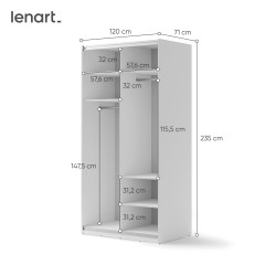 Szafa przesuwna z lustrem Maxi MX-01 Lenart Kolekcja Maxi Szafa przesuwna z lustrem Maxi MX-01 Lenart Kolekcja Maxi