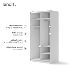 Szafa przesuwna z lustrem Maxi MX-01 Lenart Kolekcja Maxi Szafa przesuwna z lustrem Maxi MX-01 Lenart Kolekcja Maxi