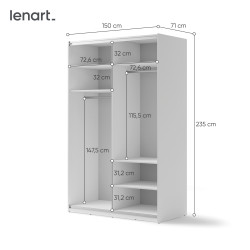 Szafa przesuwna z lustrem Maxi MX-02 Lenart Kolekcja Maxi Szafa przesuwna z lustrem Maxi MX-02 Lenart Kolekcja Maxi