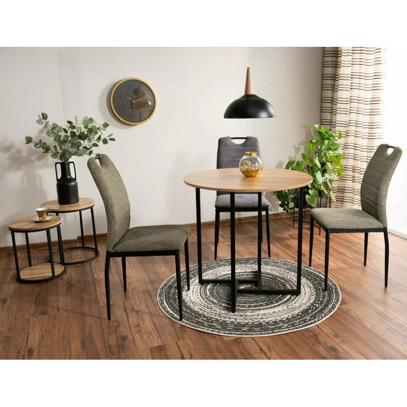 KRZESŁO RIP BREGO CZARNY STELAŻ/ C.SZARY 18