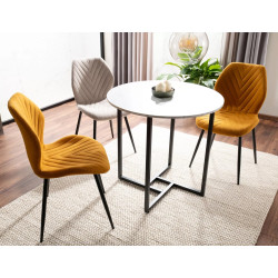 STÓŁ ALTO II BIAŁY EFEKT MARMURU/CZARNY FI80