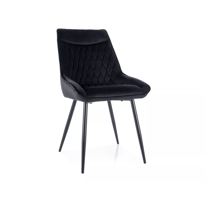 Krzesło tapicerowane Agat Velvet czarny stelaż/czarny bluvel 19