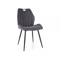 Krzesło tapicerowane Arco Brego czarny stelaż/ciemny szary 18
