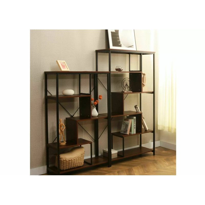 REGAŁ NET B CIEMNY ORZECH/CZARNY