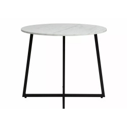 STÓŁ LUNA BIAŁY EFEKT MARMURU/CZARNY FI90