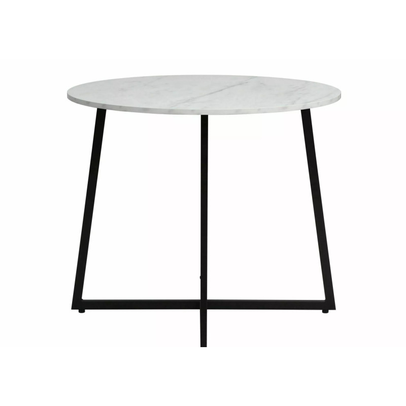 STÓŁ LUNA BIAŁY EFEKT MARMURU/CZARNY FI90