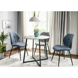 STÓŁ LUNA BIAŁY EFEKT MARMURU/CZARNY FI90