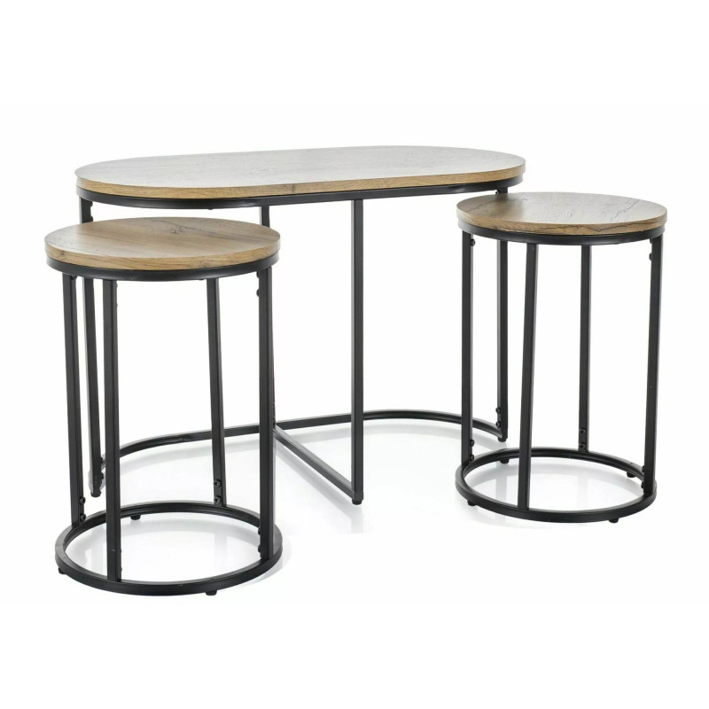 ŁAWA TWIX DĄB ARTISAN/CZARNY (ZESTAW)