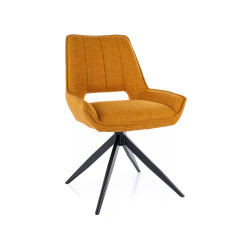 Obrotowe krzesło tapicerowane Tello Bjorn czarny stelaż/curry 68