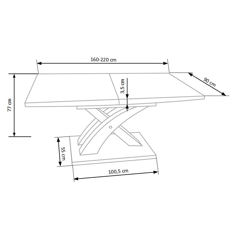 Sandor Stół Rozkładany Biały Lakierowany