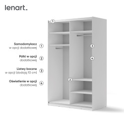 Szafa przesuwna z lustrem Maxi MX-02 Lenart Kolekcja Maxi Szafa przesuwna z lustrem Maxi MX-02 Lenart Kolekcja Maxi