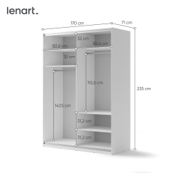 Szafa przesuwna z lustrem Maxi MX-03 Lenart Kolekcja Maxi Szafa przesuwna z lustrem Maxi MX-03 Lenart Kolekcja Maxi