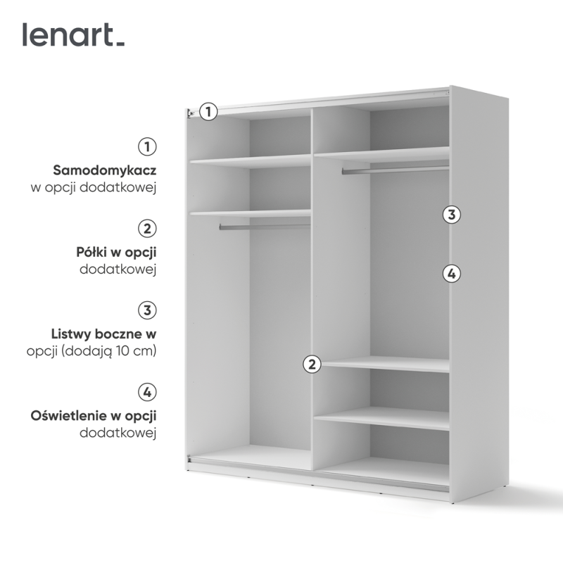 Szafa przesuwna z lustrem Maxi MX-04 Lenart Kolekcja Maxi