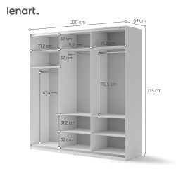 Szafa przesuwna z lustrem Maxi MX-05 Lenart Kolekcja Maxi Szafa przesuwna z lustrem Maxi MX-05 Lenart Kolekcja Maxi