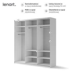 Szafa przesuwna z lustrem Maxi MX-05 Lenart Kolekcja Maxi Szafa przesuwna z lustrem Maxi MX-05 Lenart Kolekcja Maxi