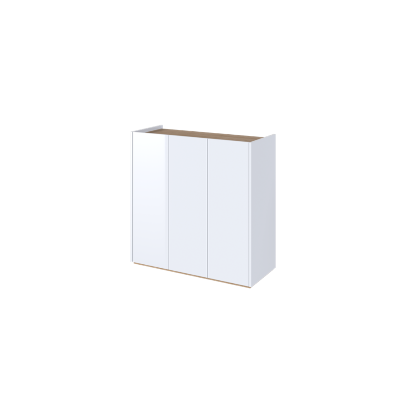 EASY EA-03 - komoda 3d z oświetleniem - biały połysk/dąb scandi