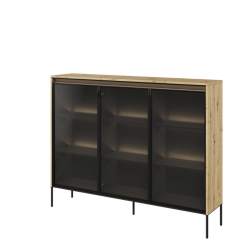 Witryna Trend TR8DAC Dąb Artisan czarna Lenart