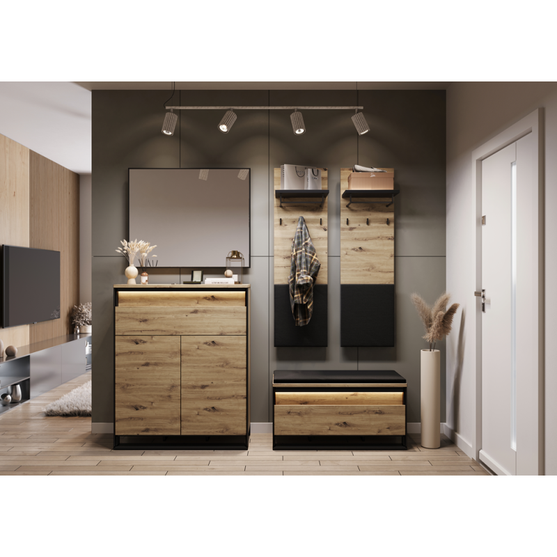 Wieszak QG-07 dąb artisan/czarny