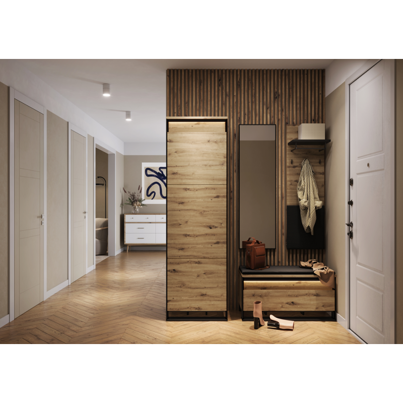 Wieszak QG-07 dąb artisan/czarny