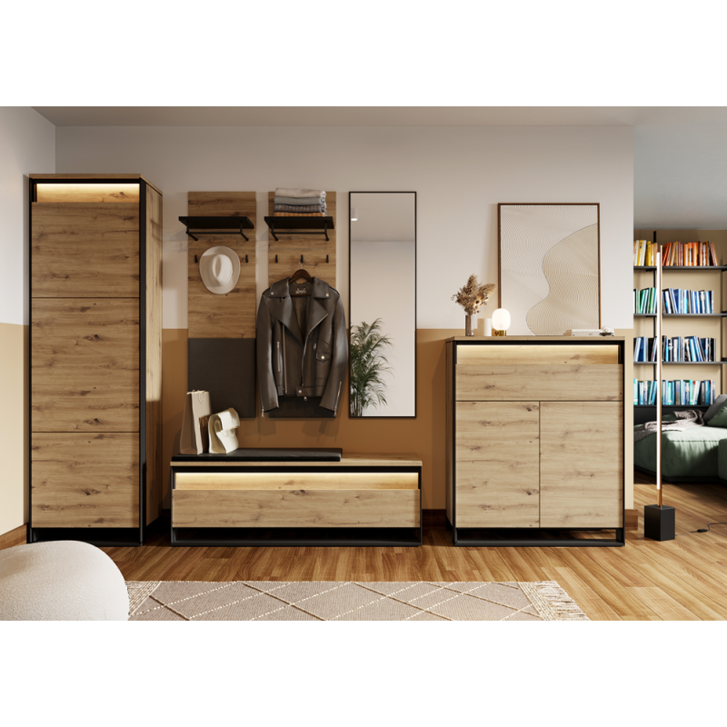 Wieszak QG-07 dąb artisan/czarny