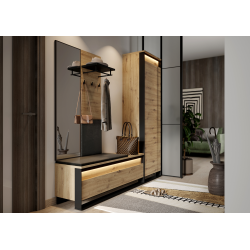 Wieszak QG-07 dąb artisan/czarny