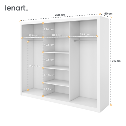 Szafa przesuwna z lustrem Idea ID-01 Lenart Kolekcja Idea