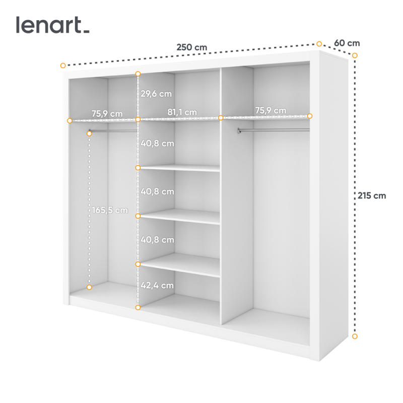 Szafa przesuwna z lustrem Idea ID-01 Lenart Kolekcja Idea