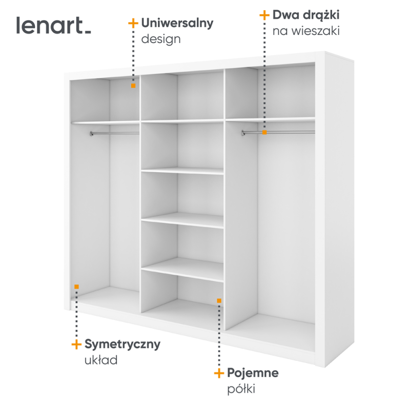 Szafa przesuwna z lustrem Idea ID-01 Lenart Kolekcja Idea
